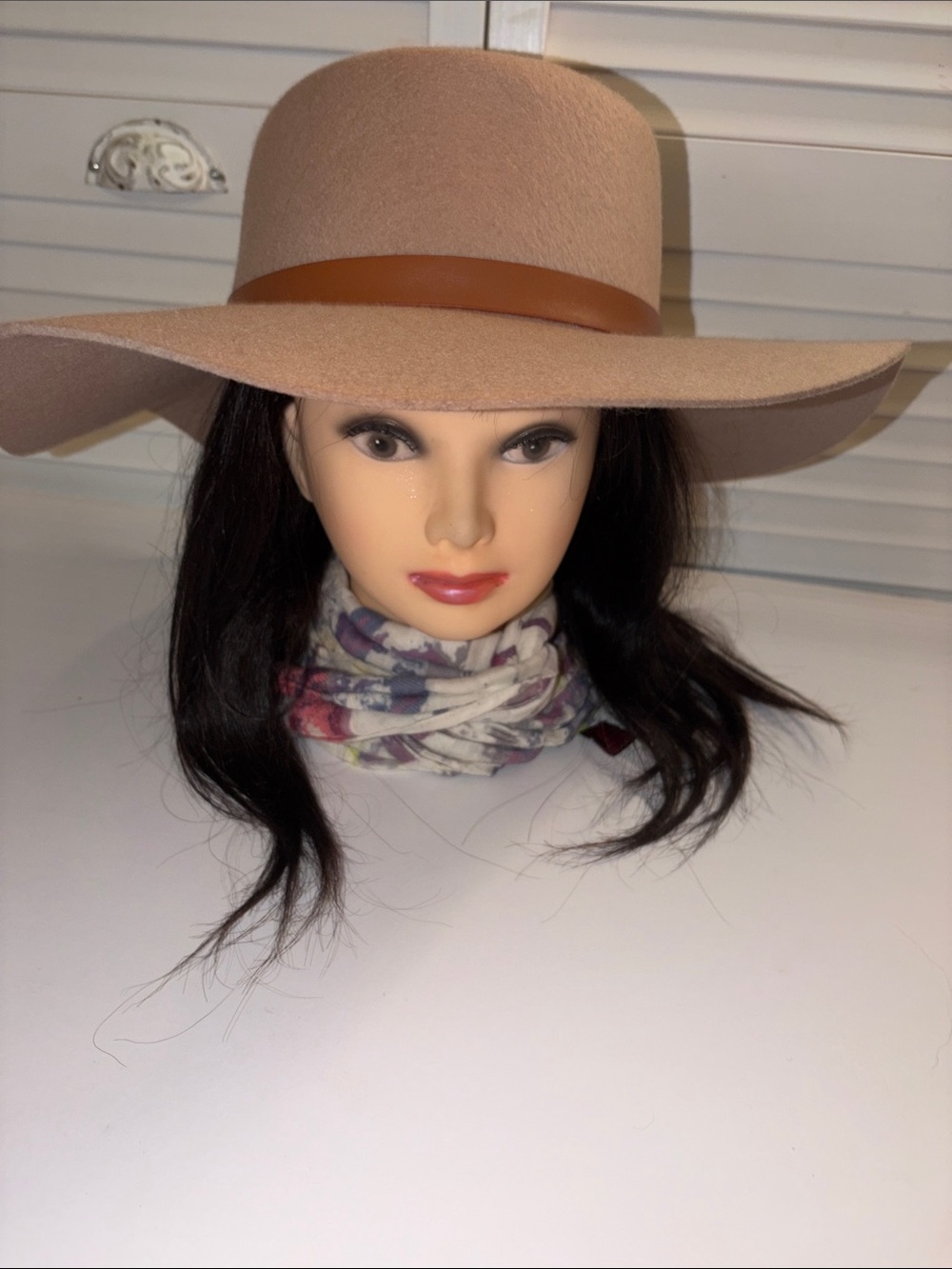 Lucky Brand Wool Fedora-Ranger Hat Light Brown/Peach with Brown Leather Band OS